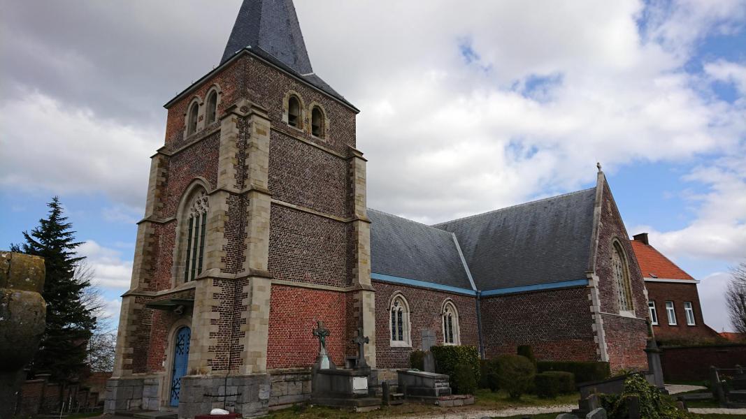 zo komen we aan de Sint-Martinuskerk van Edelare, onze vijfde ankerplaats 