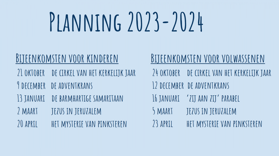 Planning Godly Play Oase 2023-'24 © Hilde Pex