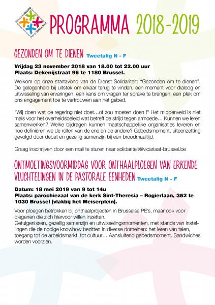 Programma Ontmoetingsdag 23 november © Dienst Solidariteit Brussel