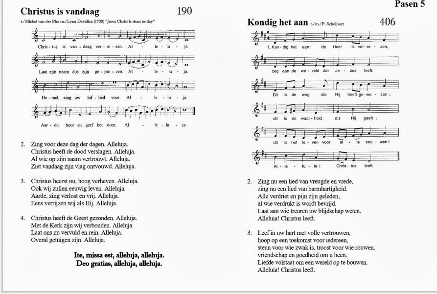 liedjes Tv-Mis 19.04.2020 © Kerk Jette