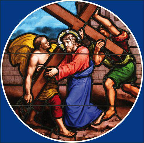 2e statie: Jezus neemt zijn kruis op.