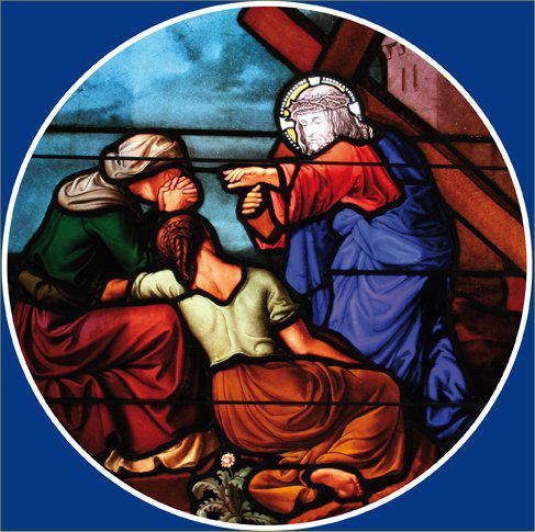 8e statie: Jezus troost de wenende vrouwen.