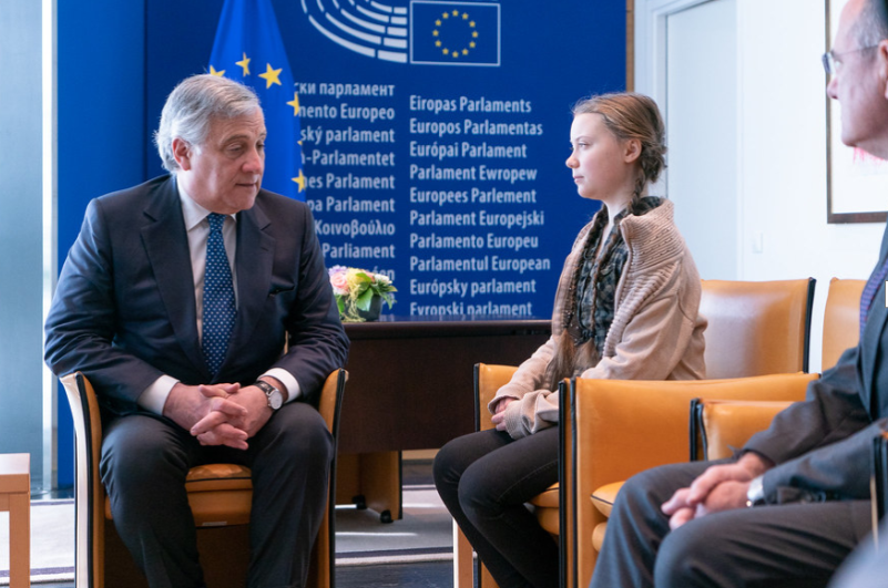 De Zweedse klimaatactiviste Greta Thunberg  te gast in het Europese Parlement © Persdienst EP