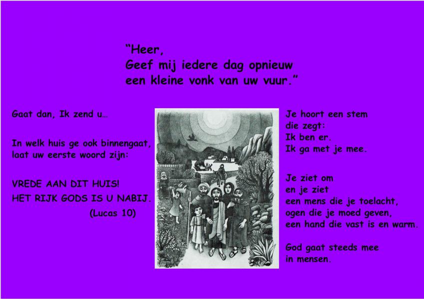 Voor zijn wijding koos pastoor Christ deze afbeelding en tekstjes. © Federatie Krekedal Kortemark
