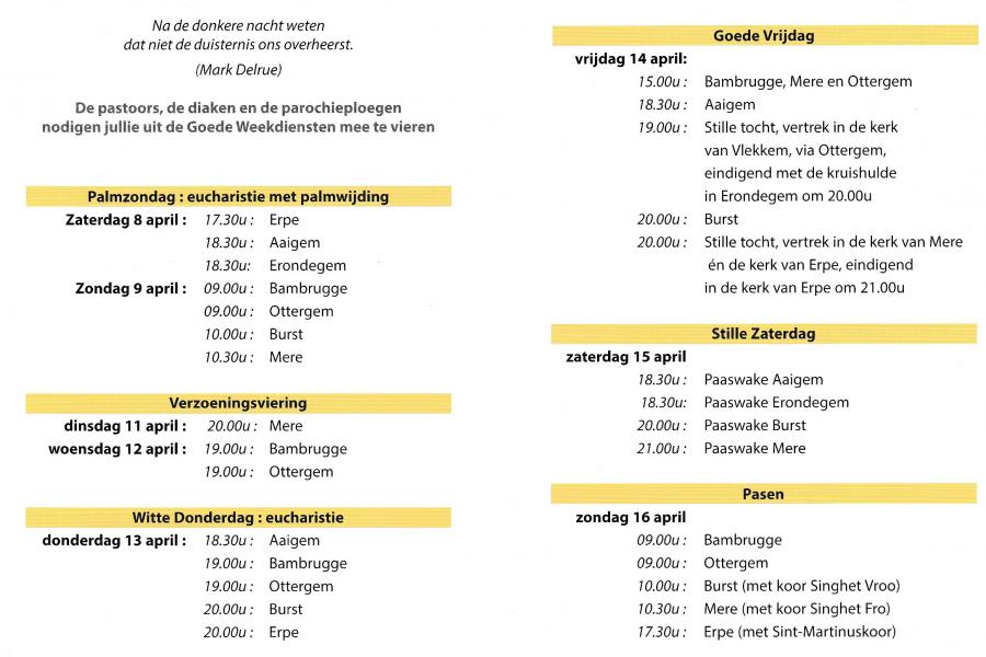 Vieringen Goede Week 2017 