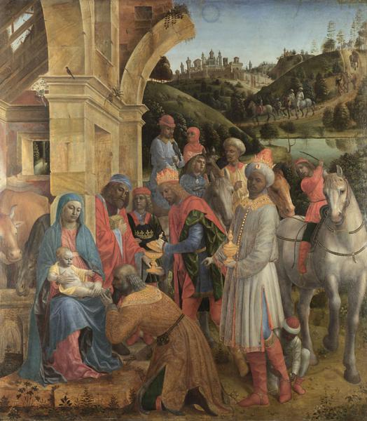 Vincenzo Foppa: Aanbidding door 3 koningen, c.1500. National Gallery, Londen. 