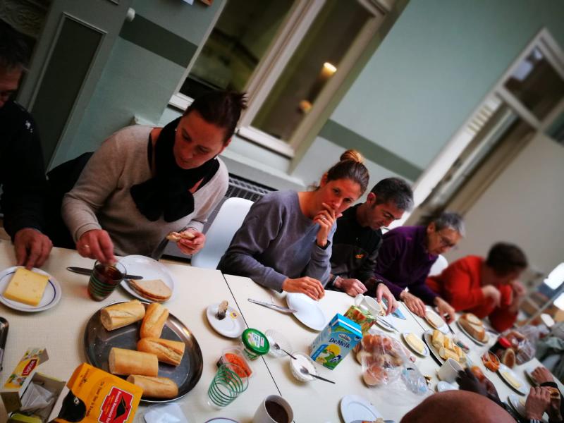 Lunch tijdens de klusdag 