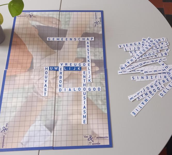 Woordscrabble sacramenten © CCV Brugge