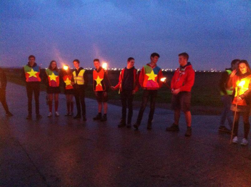 Bezinningsstop in het veld. 