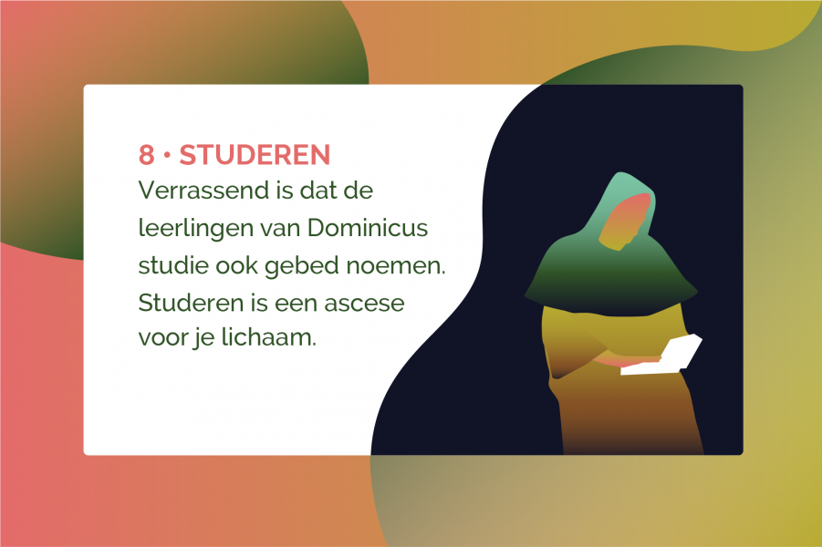 De negen manieren van bidden van Sint Dominicus © Illustratie: Sim D'Hertefelt