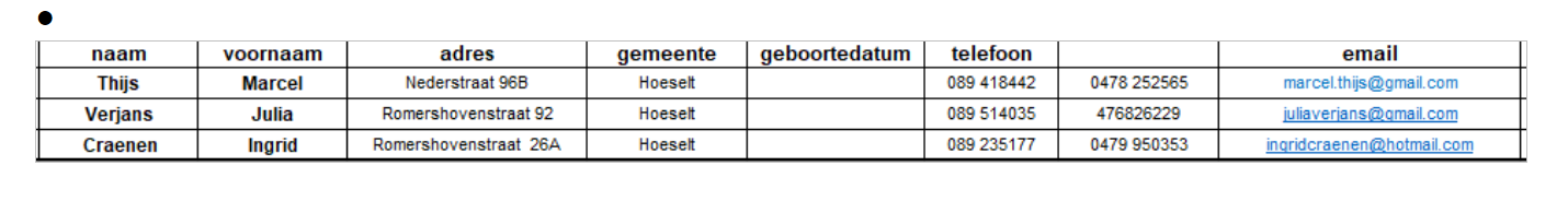 agenda catechese groep Romershoven '26-'27 