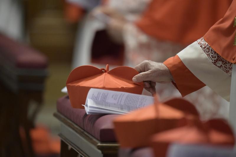 De nieuwe kardinalen kregen hun bonnet © Vatican Media