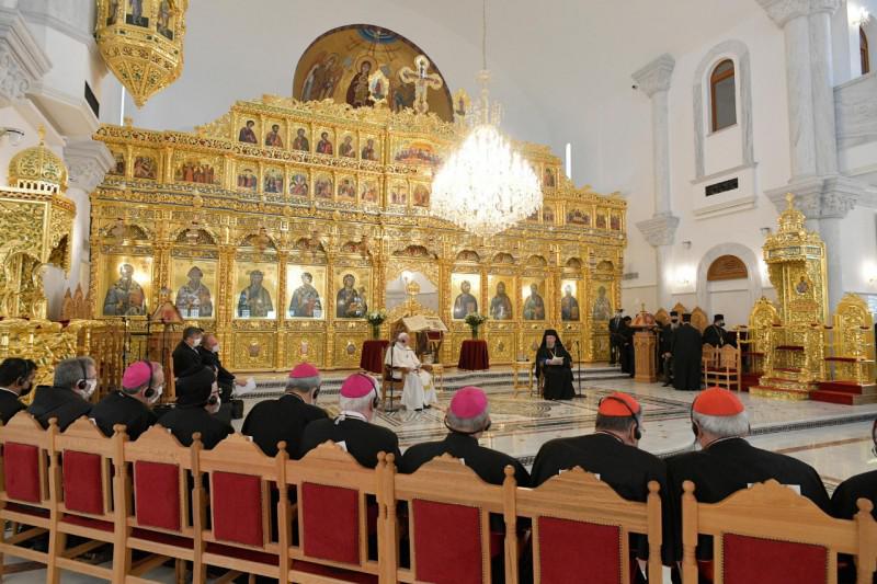 Met de synode van de  orthodoxe kerk in Cyprus © Vatican Media