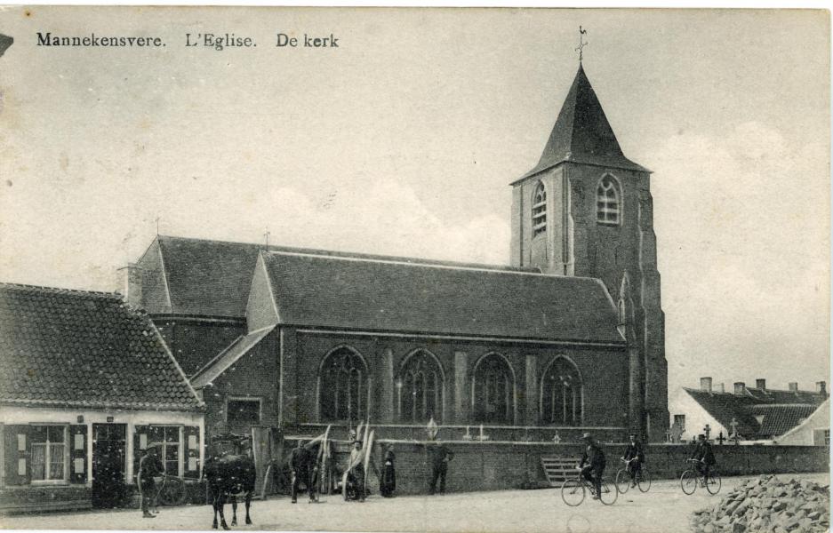 Onze-Lieve-Vrouwekerk Mannekensvere voor WO I © Collectie Ronny Van Troostenberghe