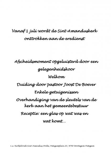 Afscheid Sint-Amanduskerk Ooike 