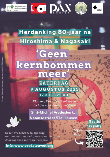 Digitale flyer Herdenking Hiroshima & Nagasaki © Lieve De Kinder