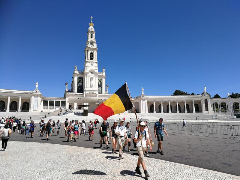 Aankomst in Fatima © IJD-Jongerenpastoraal Vlaanderen, foto: Isolde Ruelens