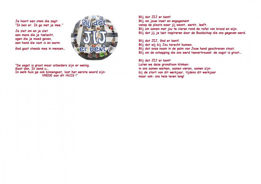kaartje jubileum- en startviering 2019 © Federatie Krekedal Kortemark