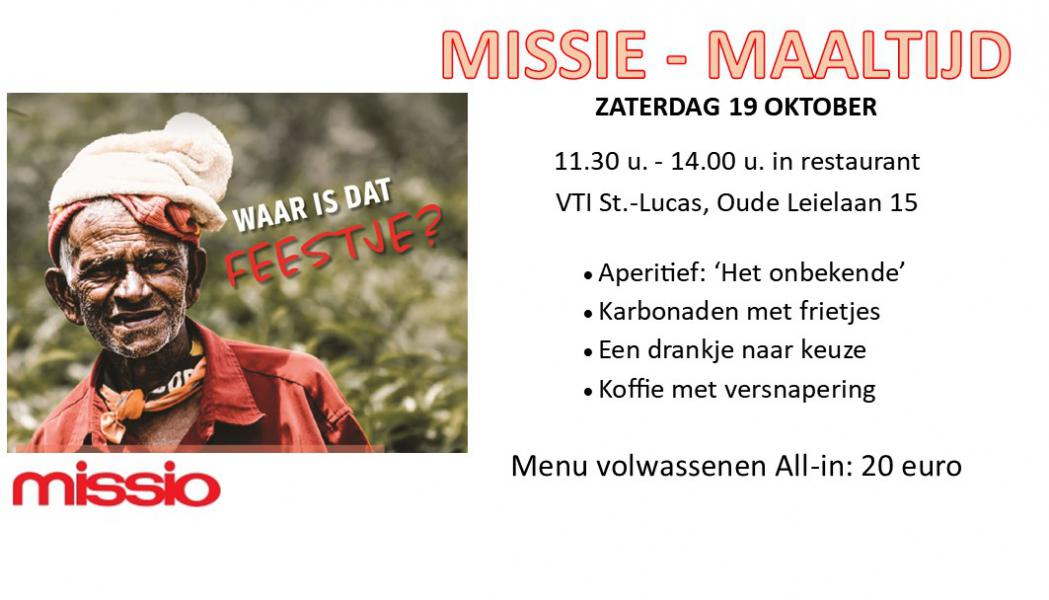 Missie maaltijd in VTI St.-Lucas 