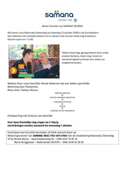Nationale Ziekendag 2026 Samana Veurne 