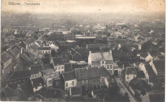 Oud panorama vanuit de kerktoren Ninove 