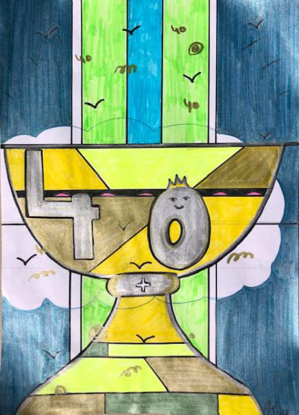 Tekening van Alice voor priester Jan 