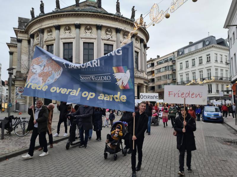 Op 1 januari 2023 vond de jaarlijkse nieuwjaarswandeling voor vrede plaats © Sint-Egidiusgemeenschaop