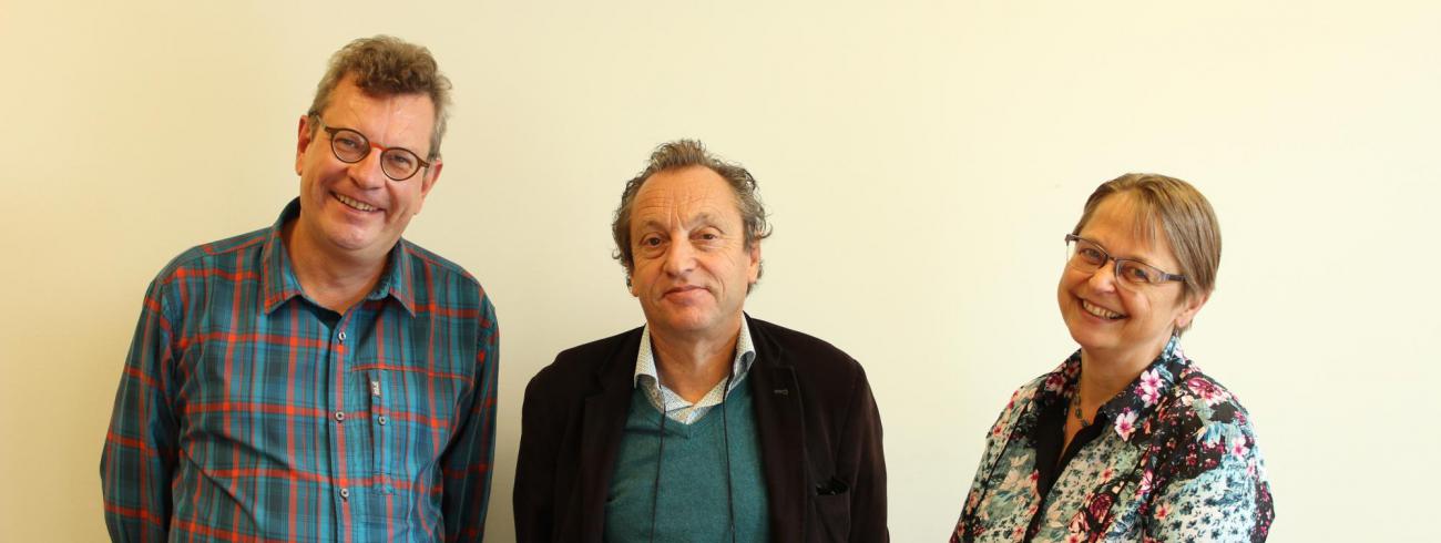 Eric Joris (links op de foto), Koen Kinsbergen (midden op de foto) en Petra Schipper (rechts op de foto). © © kk