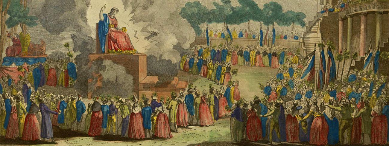 Op 8 juni 1794 leidde Maximilien de Robespierre het feest aan het Opperwezen. © rr