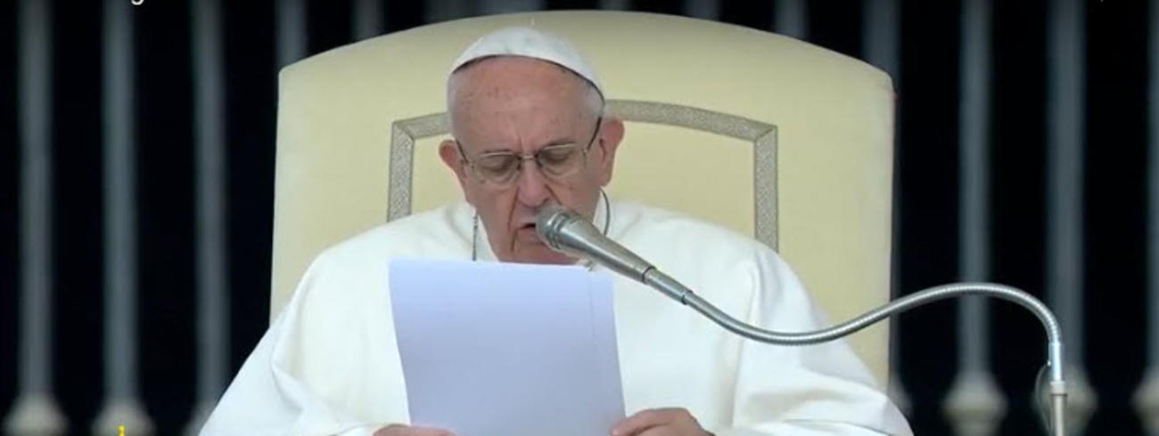 Paus Franciscus tijdens de algemene audiëntie van woensdag 10 mei 2017 © CTV