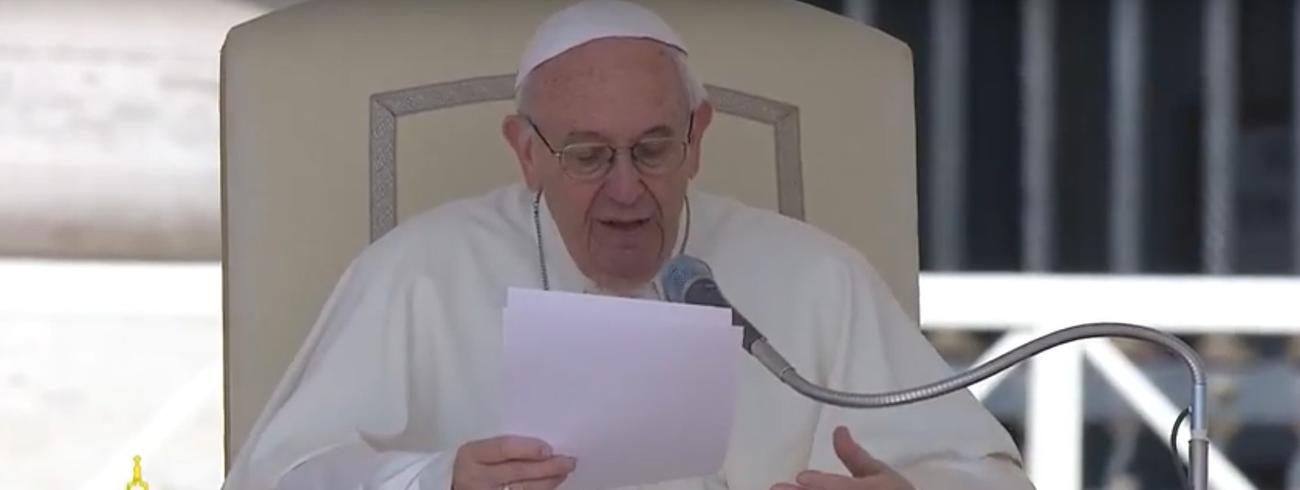 Paus Franciscus tijdens de algemene audiëntie van woensdag 12 april 2017 © CTV