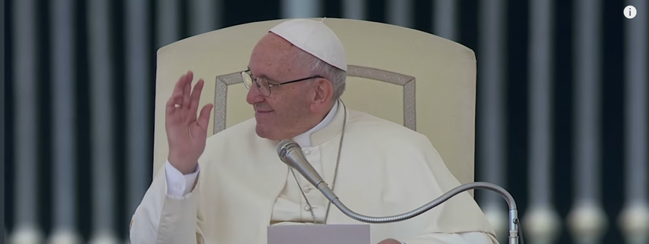 Paus Franciscus tijdens zijn catechese op de algemene audiëntie van woensdag 25 april 2018 © Vatican News