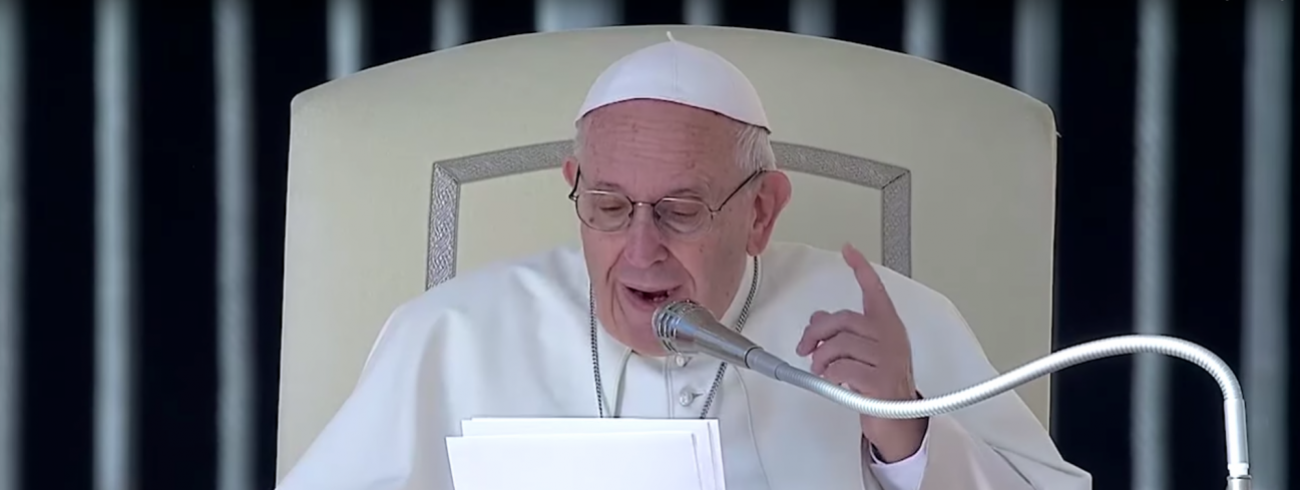 Paus Franciscus tijdens zijn catechese over het vijfde gebod op de algemene audiëntie van woensdag 10 oktober 2018 © VaticanMedia