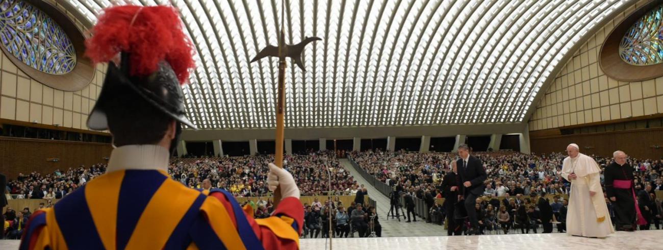 Paus Franciscus tijdens de algemene audiëntie van woensdag 29 januari 2020 © VaticanMedia