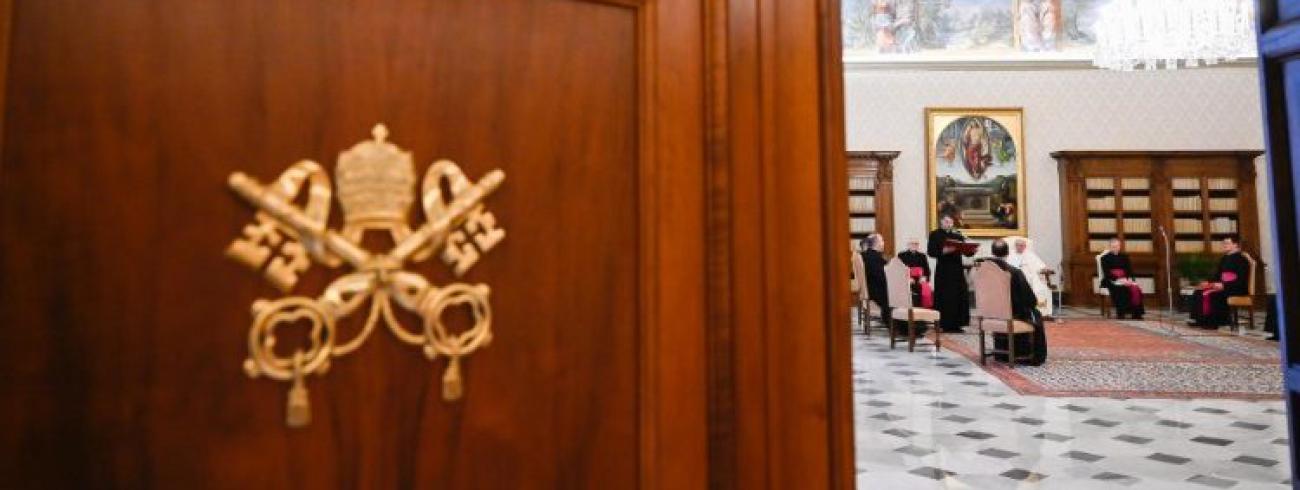Paus Franciscus tijdens de algemene audiëntie van woensdag 3 februarie 2021 © VaticanMedia