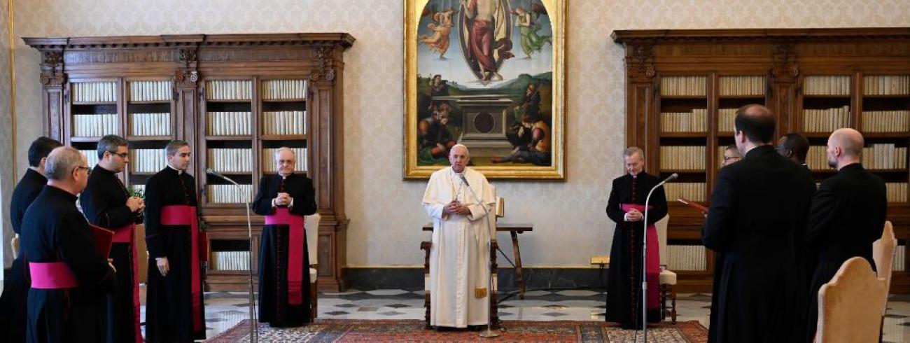 Paus Franciscus tijdens de algemene audiëntie van woensdag 17 maart 2021 © VaticanMedia
