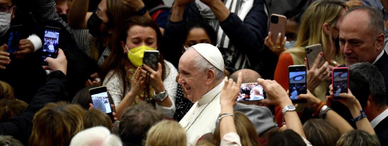 Paus Franciscus tijdens de algemene audiëntie van woensdag 27 oktober 2021 © VaticanMedia