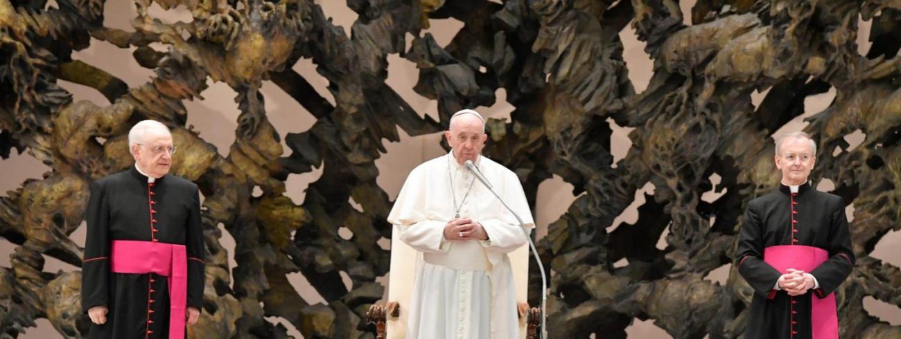 Paus Franciscus tijdens de algemene audiëntie van woensdag 24 november 2021 © VaticanMedia