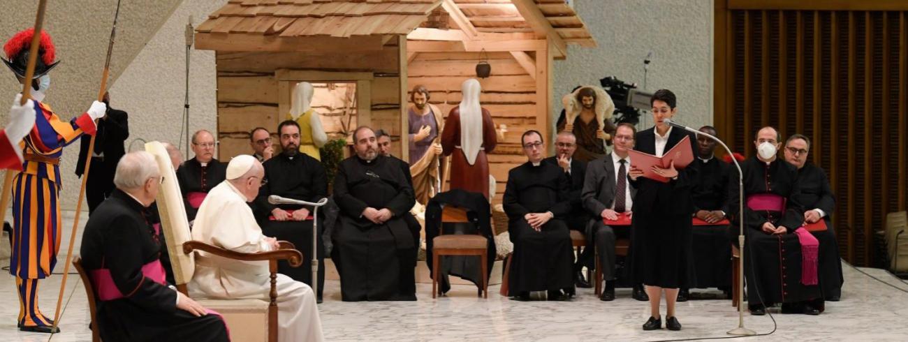 Paus Franciscus tijdens de algemene audiëntie van woensdag 5 januari 2022 © VaticanMedia