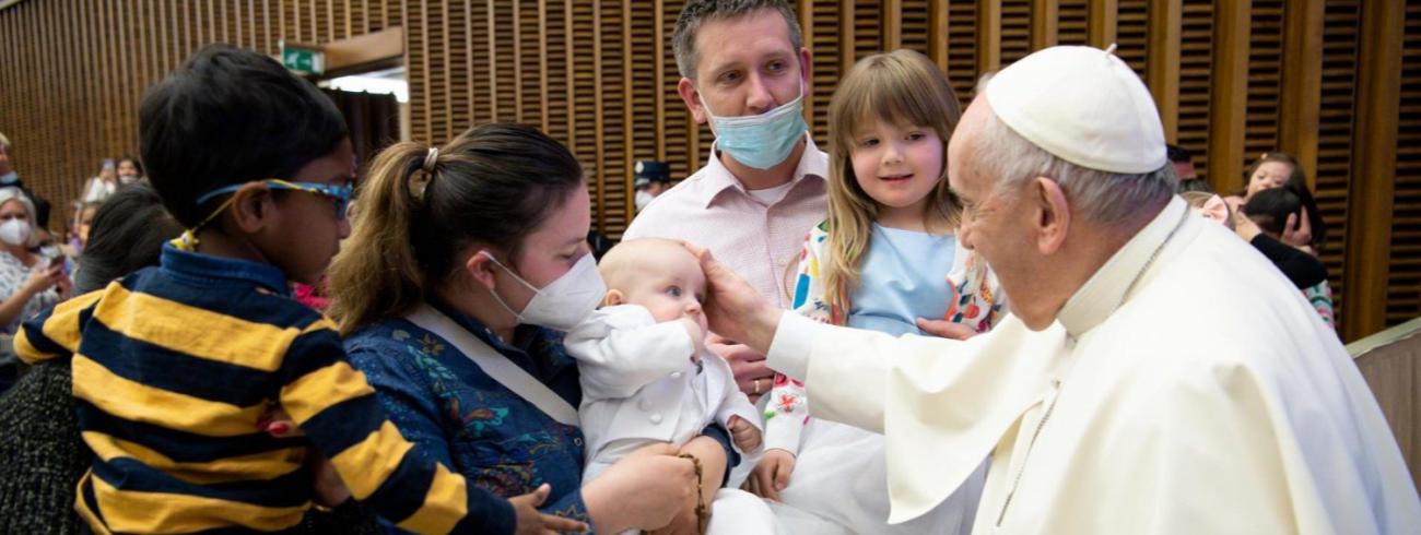 Paus Franciscus tijdens de algemene audiëntie van woensdag 13 april 2022 © VaticanMedia