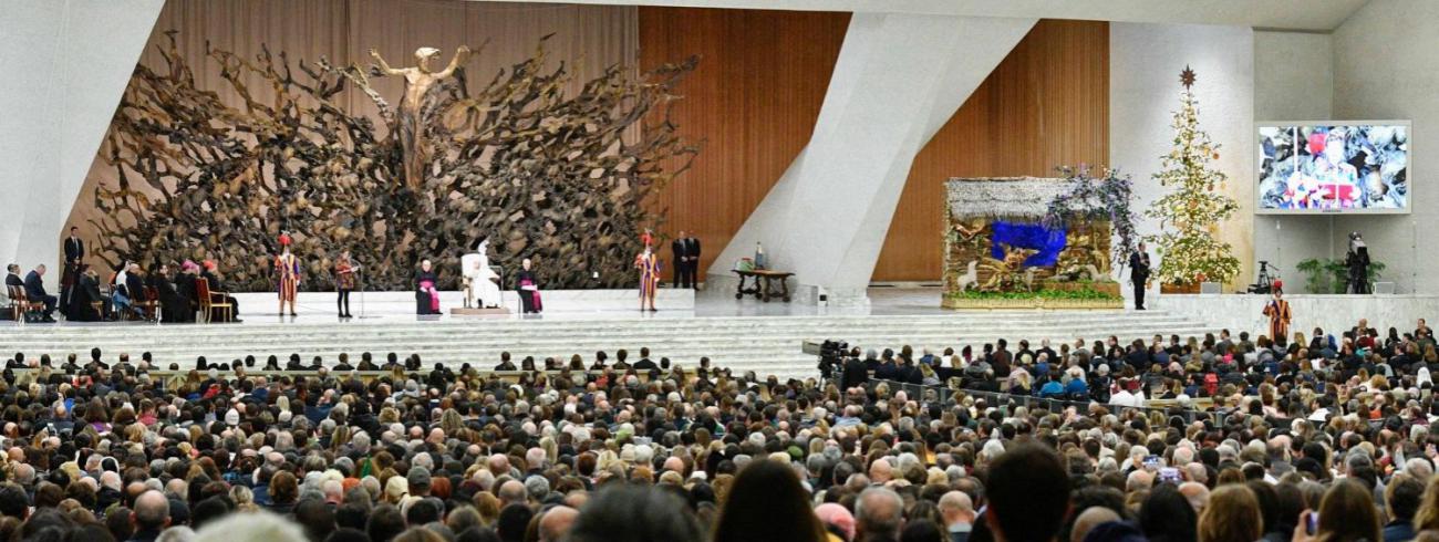 Paus Franciscus tijdens de algemene audiëntie van woensdag 7 december 2022 © VaticanMedia