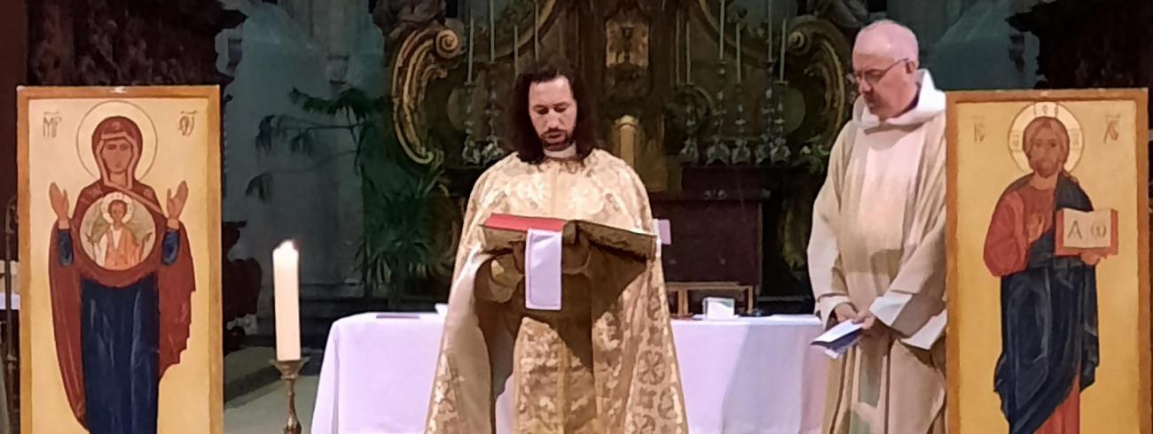 Oekraïens Grieks-Katholieke Kerstviering voorgegaan door priester Mykola Paliuh © Pastorale zone Leuven aan de Dijle