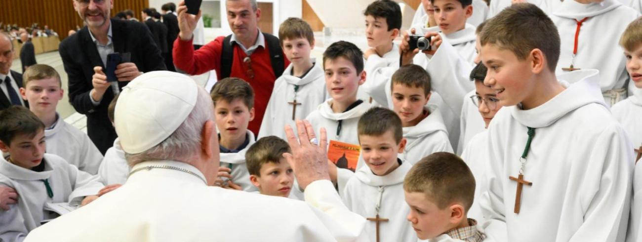 Paus Franciscus tijdens de algemene audiëntie van woensdag 22 februari 2023 © VaticanMedia