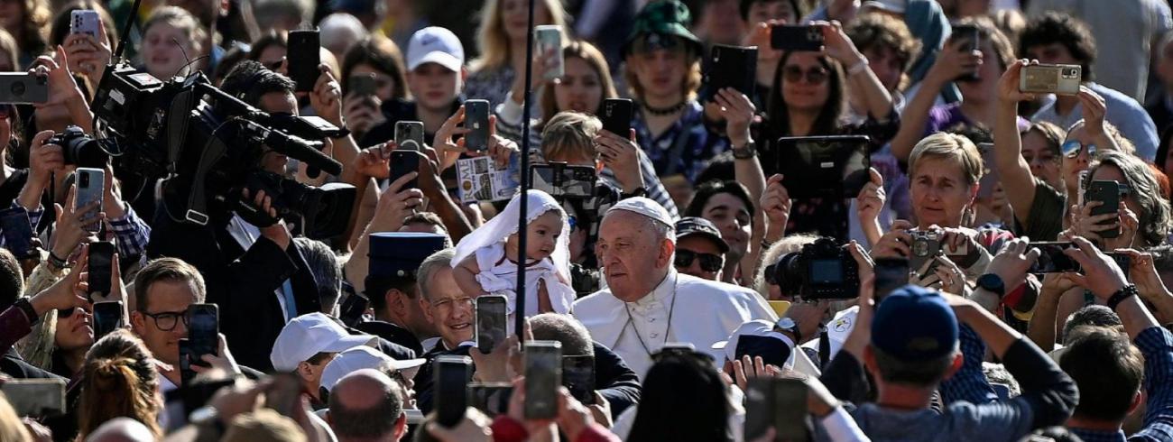 Paus Franciscus tijdens de algemene audiëntie van woensdag 3 mei 2023 © VaticanMedia