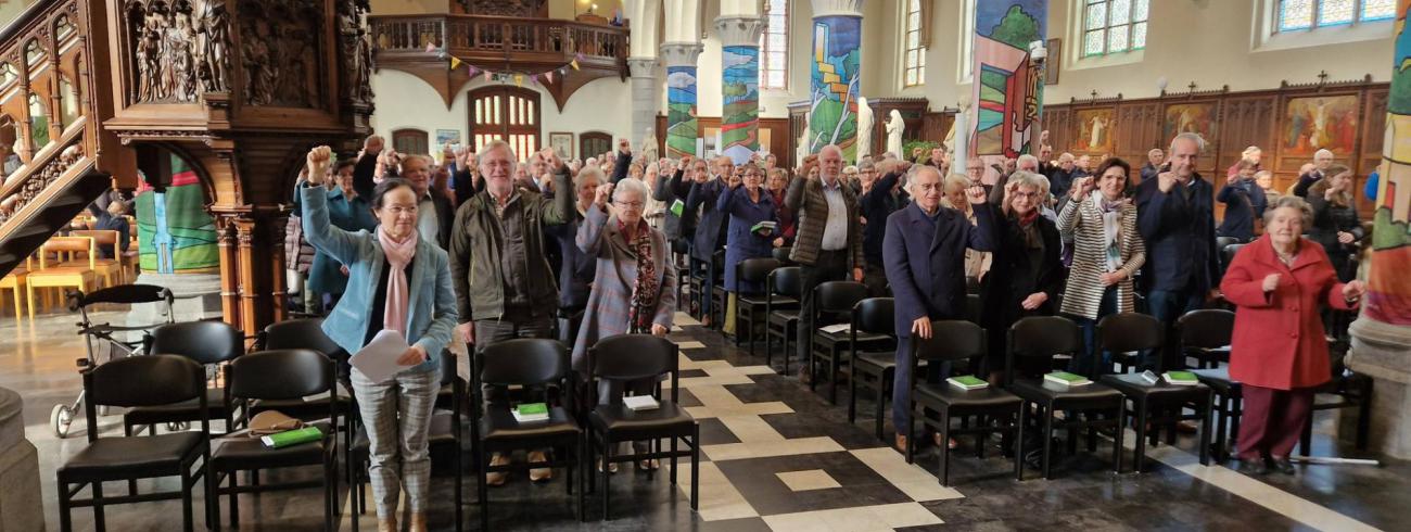 Vuist tegen onrecht/ongelijkheid (Broederlijk Delen) © Veronique Morthier