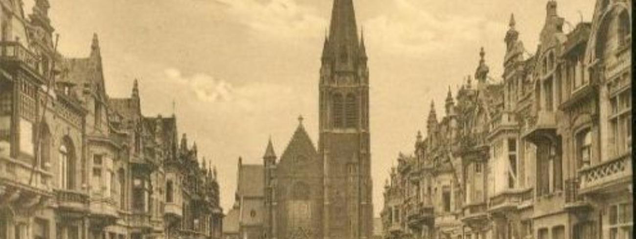 kerk van Sint-Hubertus aan de Victor Jacobslei in oud-Berchem © oude postkaart