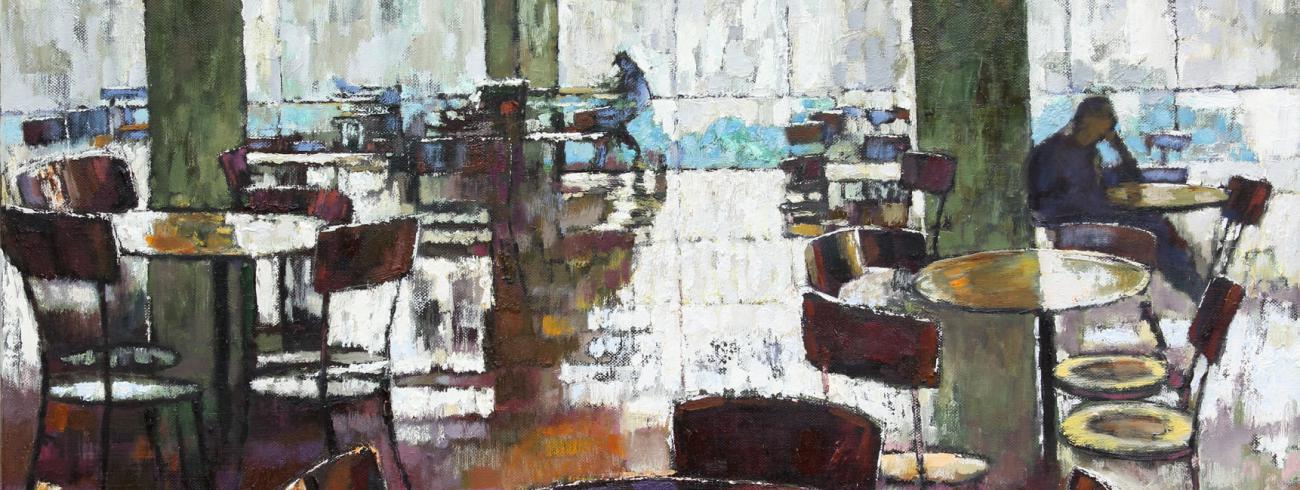 Cafe During the Pandemic door Zhyrgal Maturaimov, maart 2021, Bishkek Kirgizië.  © zm / @maturaimov.art