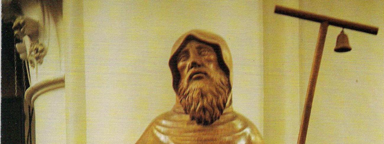 Sint-Antonius Abt, gemaakt door Ramon Caguin (Filipijnen), ingewijd op 16 januari 1990, Sint-Antoniuskerk, Heist-aan-Zee 