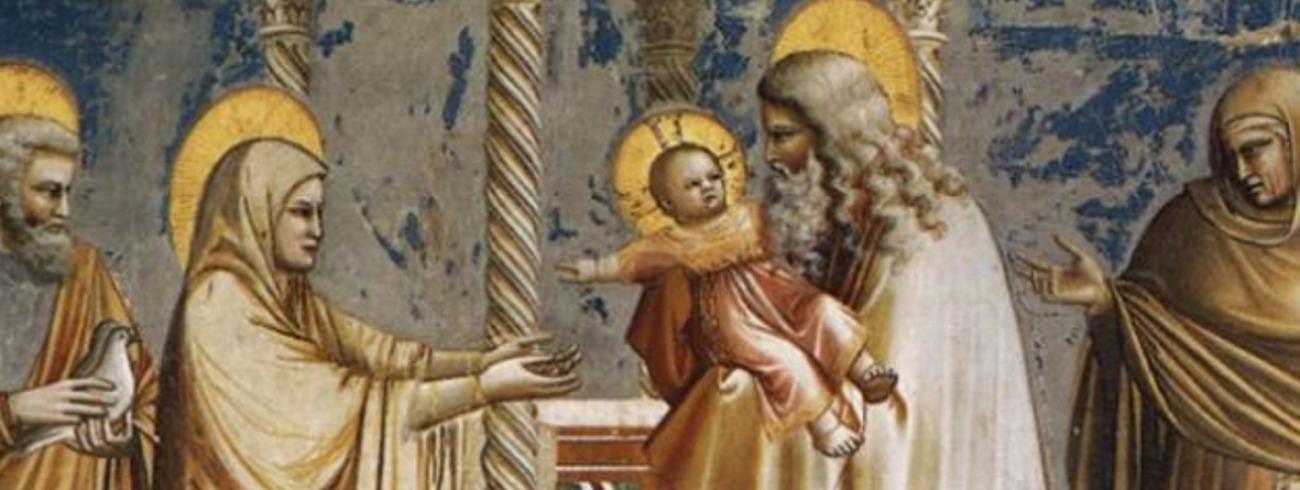 Opdracht van de Heer in de tempel, detail van een fresco in de Capella Scrovegni te Padua 