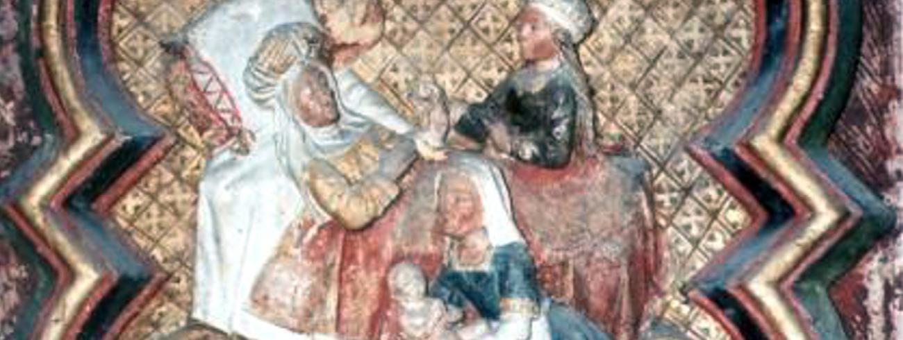 Geboorte van Johannes de Doper, Steenreliëf, 1531, kathedraal Notre-Dame, Amiens 